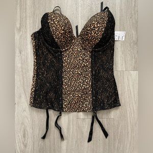 Sexy Leopard Cheetah Print Bustier Corset Top XL Fredrick’s Hollywood Costume